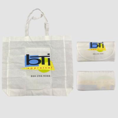 China Sports Foldable Reusable Foldable Waterproof Polyester Folding Printed Nylon Shopping Bag for sale