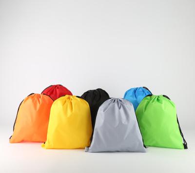 China 210D Polyester Student Shoulders Bag Polyester Drawstring Backpack Gym Bag Kids Reusable Drawstring Bag for sale