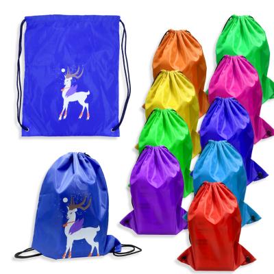 China Reusable Polyester Fabric Polyester Drawstring Bag Eco Friendly Rucksack Bag Custom Made Bag for sale