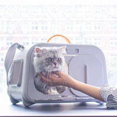 China New Design Sustainable Portable Pet Backpack Large Cat Travel Bag Cage Pet Space Box Car Carrier for sale