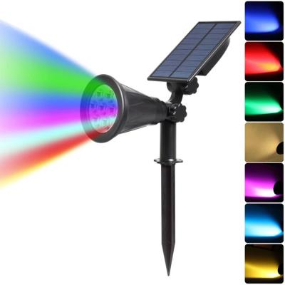 China IP65 Waterproof Color Spot Garden Plant Growth Mult Height 7 LED RGB Mult Solar Garden Spotlight for sale