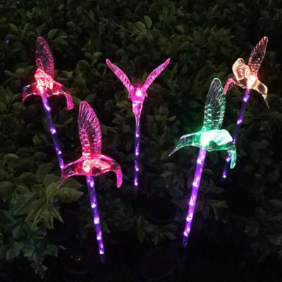 China Amazon Hot Sale Hummingbird IP65 Garden Park Outdoor Yard Artificial Waterproof Solar Acrylic Garden Stake Light for sale