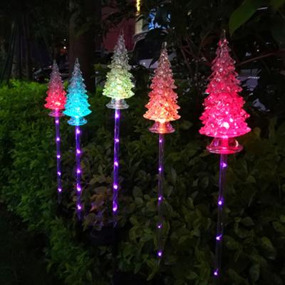 China Amazon Garden Hot Sale Waterproof IP65 Led Christmas Outdoor Holiday Celebrate Acrylic Tree Lamp Solar Garden Park Stake Ground Light for sale