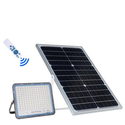 China Mono solar panel in high work efficiency > Intense 21% Brightness IP65 Waterproof Rechargeable Remote Control Instant CAD 200w LED SOLAR Garden Flood Light for sale