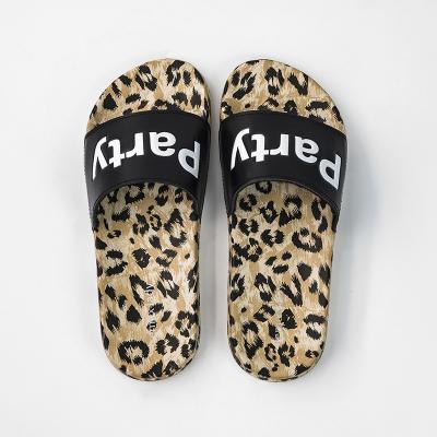 China Ladies breathable leopard print flat EVA slide sandal party stylish shoes for sale