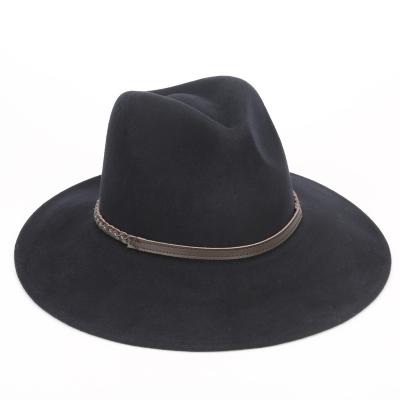 China High Quality Soft Wide Brim Sombrero Fashion Jazz Hats Flat Felt Fedora Hat for sale