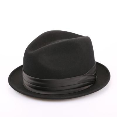 China Fashion\comfortable wide brim 100%\goods wool felt hats Fedora Hat for sale