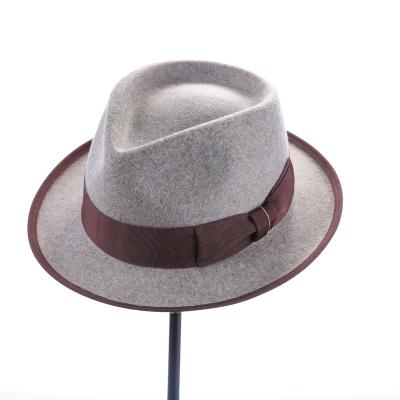 China Fashion\Comfortable\Durable Fedora Hats 100 Wool Felt Formal Elegant Flat Hard Wide Brim Vintage White Custom Wholesale for sale