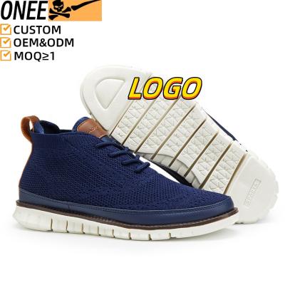 China Cushioning Factory Wholesale Custom Maten Boot Men Knitted Trendy Casual Sport Shoes Mesh Sneakers For Men Dress Shoes & Oxford Boots Male for sale