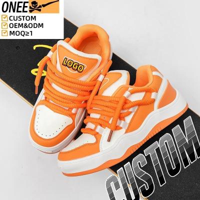 China Cushioning Fashion Trendy Custom High Quality Genuine Leather Basketball Shoes Skateboarding Men Shoes Sneakers Custom Mens Casual Shoes for sale