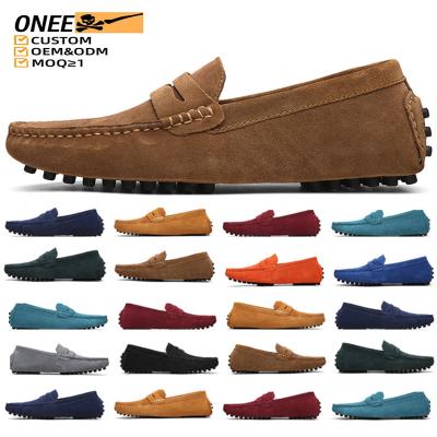 China Cushioning Handmade Genuine Leather Loafers Flat Shoes Moccasin Casual Loafers Lazy Driving Boat Peas Men's Dress Shoes Custom Men Shoes for sale