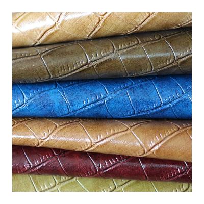 China 2021abrasion-resistant crocodile waterproof faux leather fabric for furniture PU and leather bag crocodile for sale