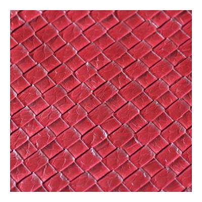 China Waterproof Woven Embossed Snakeskin PVC Leatherette For Luggage And Furniture Materials for sale