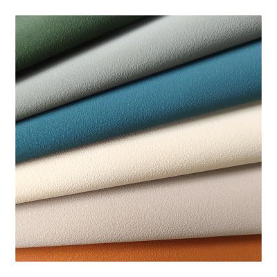 China Solvent Free Sofa Upholstery PU Fabric Elastic Wear-Resisting Artificial Leather For Furniture for sale