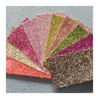 China Wholesale Elastic Crystal Glitter Faux Leather For Shoe And Bags Mirror Glitter Leather Materials for sale