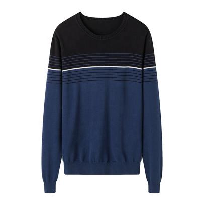 China Warm Pullover Mens Crew Neck Cotton Sweaters Striped for sale