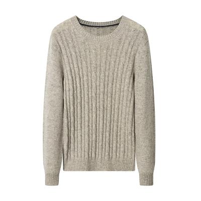 China Anti-pilling Women Cable Knit Casual Crewneck Soft Wool Pullover Sweater for sale