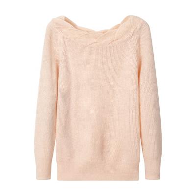 China Breathable Solid Comfy Feeling Mohair Wool Blend Womens Pullovers Cable Neck Sweater Cable Neck Sweater for sale