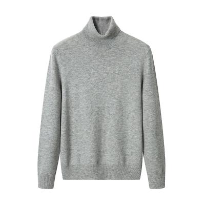 China Gray Melange Knitwear Turtleneck Anti-pilling Women's Wool Cashmere Basic Sweater for sale