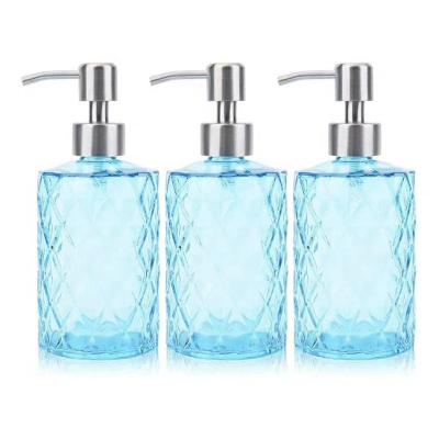 China Viable Porcelain Body Hand Hair Washing Shampoo Soap Glass Ceramic Bottle Bathroom Sets for sale