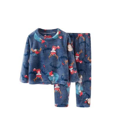 China Wholesale Children's Clothing Suit Homewear Pajamas Thermal Children's Flannel Casual Pajamas for sale