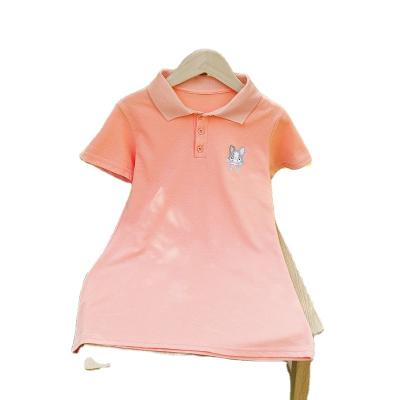 China 2020 Anti-wrinkle simple design pure cotton dream little girl dress summer polo breathable quick-drying colorful dress for sale