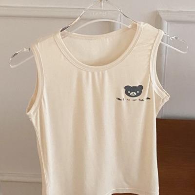 China Children's Warm Breathable Cotton Simple Design Sale Sleeveless Vests Boys Invest Girls' Vests for sale