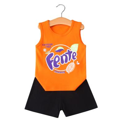 China New Summer Waterproof Children's Clothing Children's Vest Set Boys Cotton Shorts Sleeveless Top Set for sale