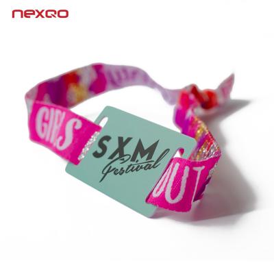 China Festival Waterproof Cloth Woven NFC Wristband / Waterproof RFID For Events for sale