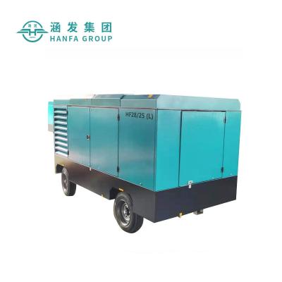 China Lubricated HF28/25(L) Hot Selling Diesel Made In China Mobile Type Diesel Portable Screw Air Compressor Machine for sale