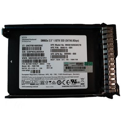 China ssd server ssd sata 1.92t hpe 1.92t hdd servidor interno ssd sata 12gb 2.5 for sale