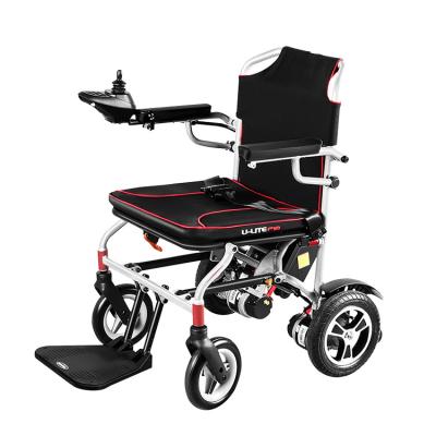 China Ultra Light And Portable Lightweight Aluminum Foldable Power Wheelchair Cheap Price Handicapped Electric Folding Wheelchair for sale