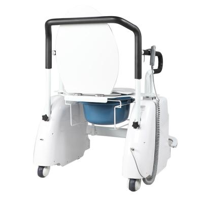 China Electric Power Adjustable Portable Wheelchair Transfer Commode Wheelchair Folding Lift Patient Wheelchair With Commode for sale