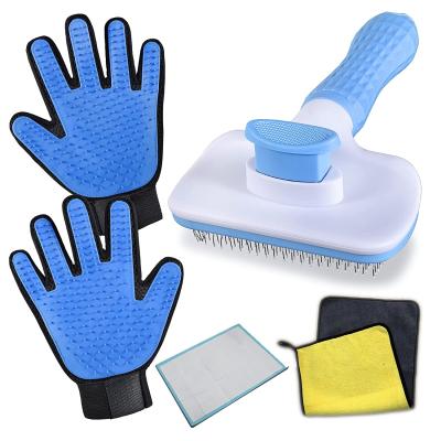 China Stored Easily Remove Pet Hair Cat Brush Self Cleaning Slicker Brush for Dogs and Cats for sale