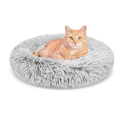 China Wholesale Custom Washable Luxury Soft Plush Pet Donut Dog Cat Bed Travel Large for sale