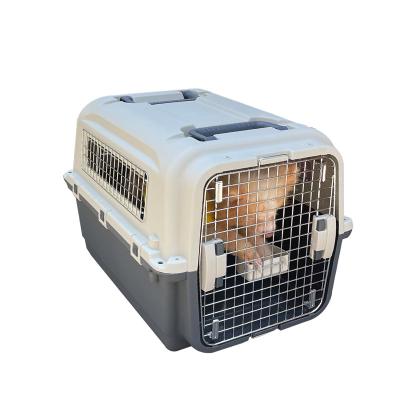 China Breathable Designs Plastic Sets Rolling Plastic Airline Approved Wire Door Travel Dog Crate for sale