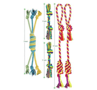 China Natural Puppy Rope Pack 5pcs Cotton Funny Stocked Chew Toys For Dogs Puppies for sale