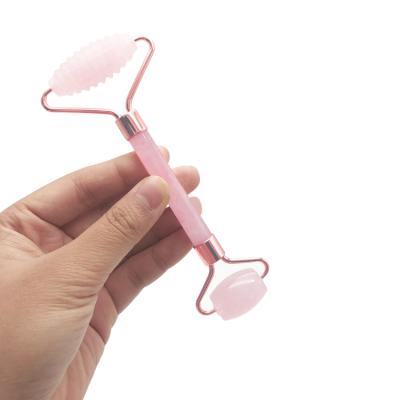 China Hot Selling Amazon Rose Quartz Spiked Head Jade Body Merry Christmas Jade Facial Roller Massager for sale