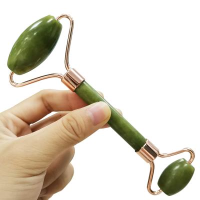 China Natural Body Darlk Green Facial Jade Roller Home Use Massage Roller for sale