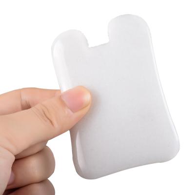 China Eco - Friendly Natural White Jade Gua Sha Board Square Shape Guasha Massagr Tool for sale