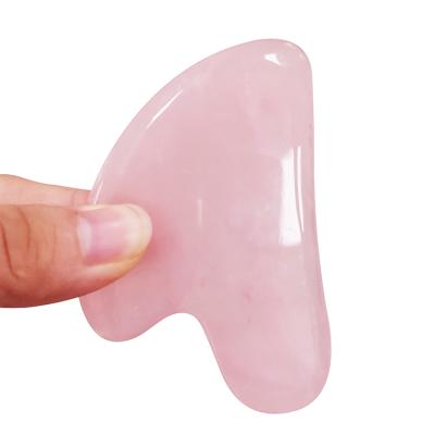 China Handheld Chinese Massage Therapy Jade Stone Rose Quartz Jade Massage Stone Guasha Board for sale