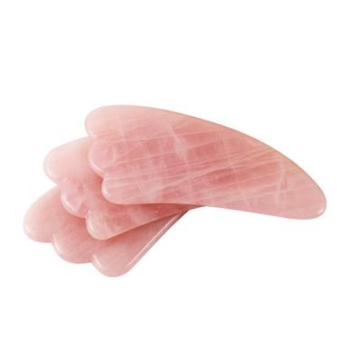 China Beautiful Convenient And Environmentally Friendly Rose Quartz Gua Sha Board Massage Tool for sale