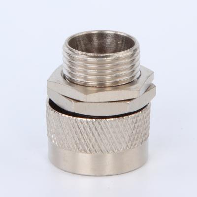 China Nickle Plated Three Pieces Brass Flexible Conduit Adaptor With Locknut for sale