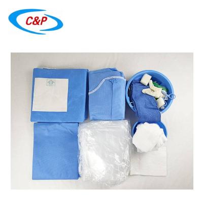 China Waterproof Anterior Part Water Absorbent OEM Sterile Cardiovascular Angiography Procedure Drape Set Kit With CE ISO Standard for sale