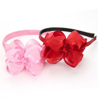 China 2021Korea Beautiful Spring Solid Color Ribbon Hairband Hairband Headdress Hair Accessories Handmade Bowknot for sale