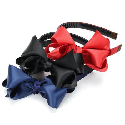 China 2021Korea Spring Sale Stock BIG Bow Knot Festival Cute Colorful Ribbon Bowknot 2021Korea Soft Hair Accessories Hair Band for sale