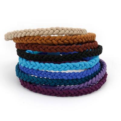 China 2021 Fashion Central Institute of Statistics Korea Wholesale Newcomers Fashion Elastic Braided Hair Tie Rubber Band for Ladies and Children for sale