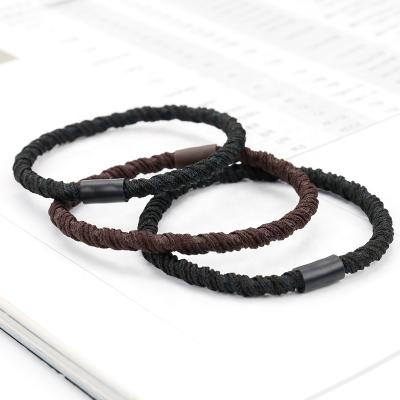 China Fashion Hot Selling Black Seamless Elastic Brown Hair Ties Hair Ties Cords For Women for sale