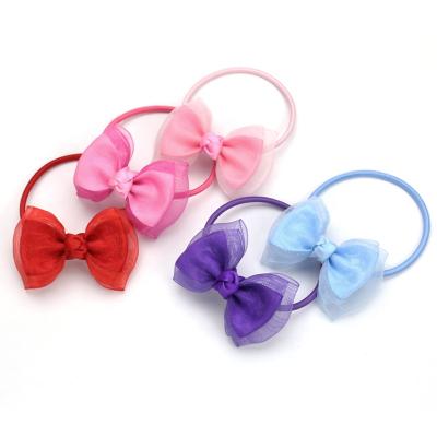 China 2021Korea Children's New Year Colorful Handmade Colorful Ribbon Bow Elastic Colorful Knot Set Hair Ties Hair Band Head Band Hair Accessories for sale