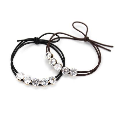 China KKNEKKI Korea Central Institute of Statistics Pearl Ties Elastic Hair Ropes Crystal Beads Unique Beauty Ribbon Rhinestone Hairband for Women for sale